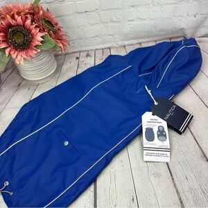 NWT Nautica pet reversible jacket Pet Raincoat Reflective Trim Sz L